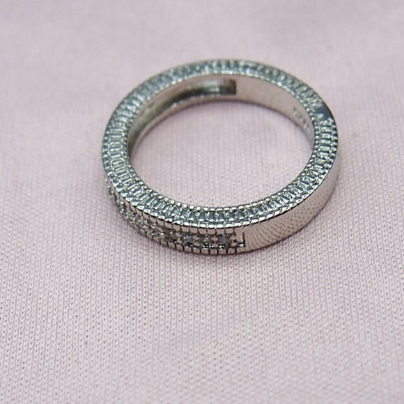 2 Piece Light Blue Main Stone, Bridal / Wedding set. Solid 925 Sterling Silver - Picture 3 of 13